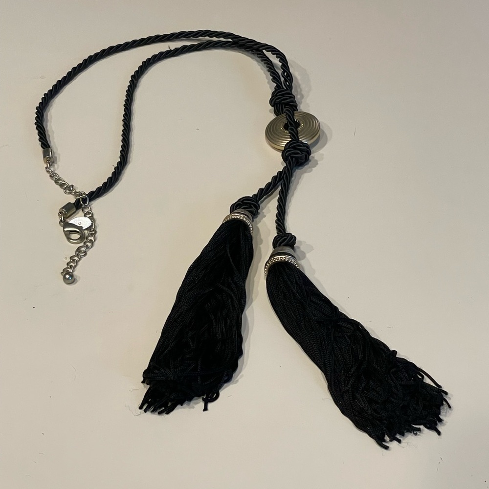 Elegant Black Tassel Necklace